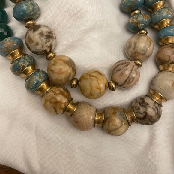 Double stranded green stone necklace from Anthropologie - Picture 4 of 7